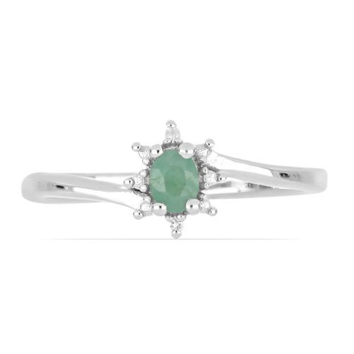 0.19 CT EMERALD STERLING SILVER RINGS #VR018270